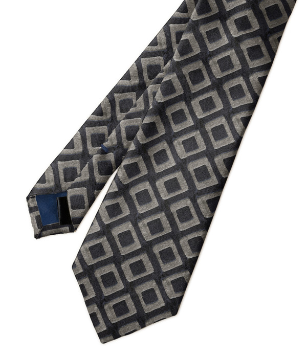 【国産】ネイビー モチーフ柄 ネクタイ