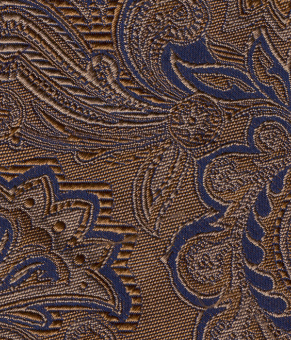 【国産】ブラウン×ネイビー ペイズリー柄 ネクタイ