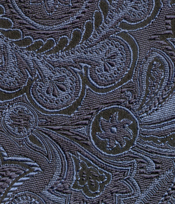 【国産】ネイビー×ブルー ペイズリー柄 ネクタイ