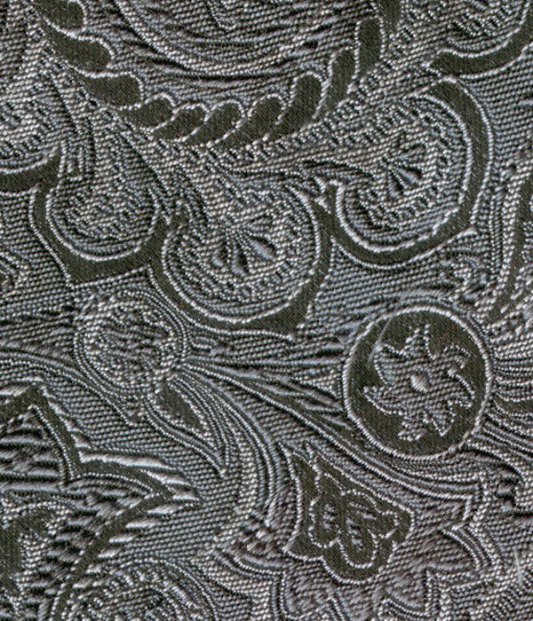 【国産】グレー×ブラック ペイズリー柄 ネクタイ