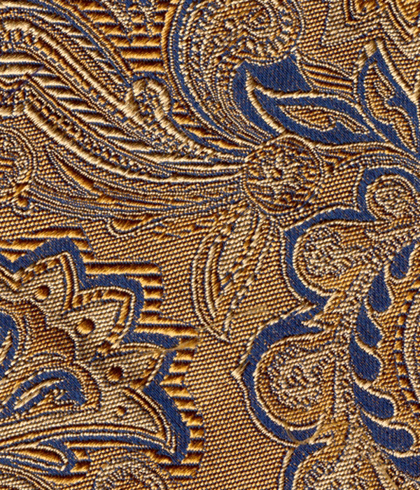 【国産】オレンジブラウン×ネイビー ペイズリー柄 ネクタイ