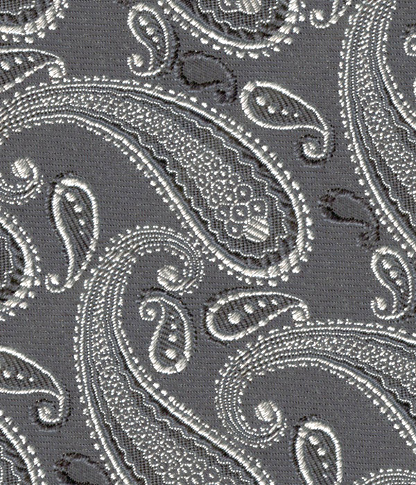 【インポート】グレー ペイズリー柄 ネクタイ