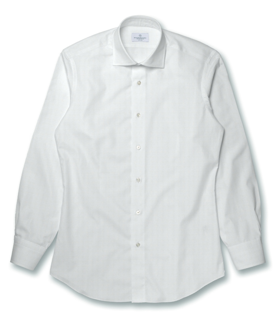 【CANCLINI｜Voyager】リンクルフリー ホワイトブロードドレスシャツ