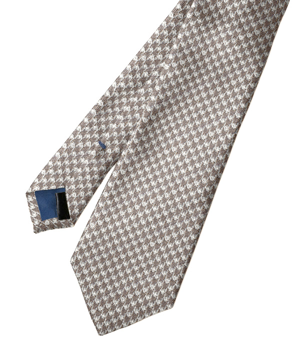 【インポート】ベージュ 千鳥格子柄 ネクタイ