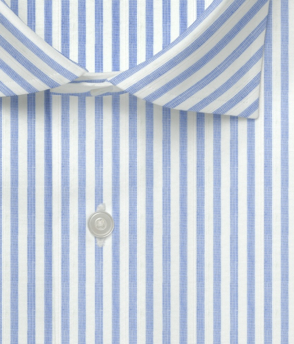 【Organic Cotton】サックス ドビーストライプ ドレスシャツ