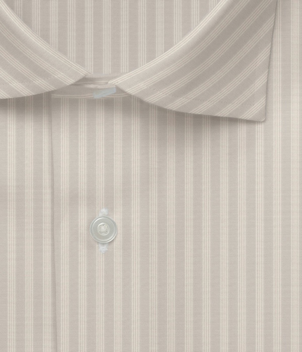 ライトグレー ブロード ストライプ ドレスシャツ