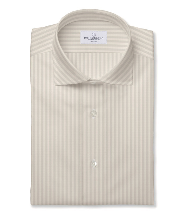 ライトグレー ブロード ストライプ ドレスシャツ