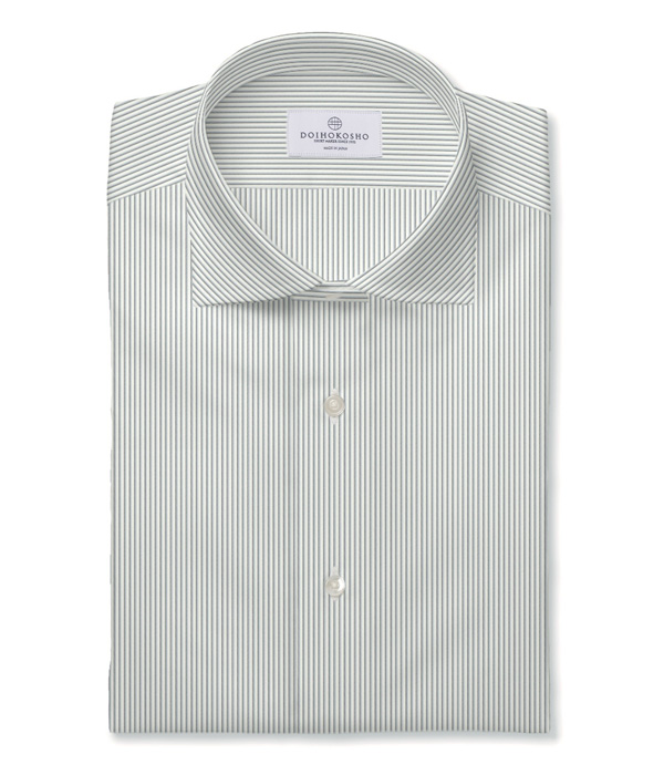 ライトグレー ブロード ストライプ ドレスシャツ