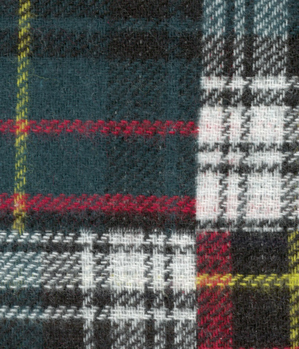 ダブルウィーブレッド×グリーンチェックネル斜めフラップポケットシャツアウター