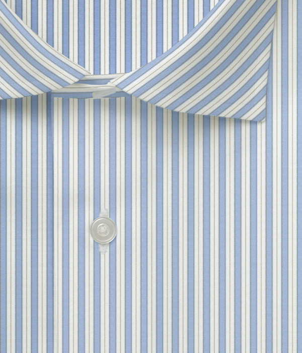 サックスストライプ ブロード ドレスシャツ