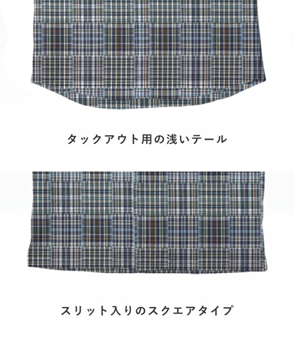 【ダブルガーゼ】パッチワーク風グリーン系チェック オープンカラーシャツ