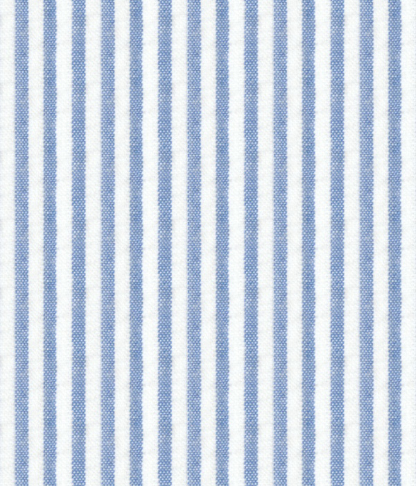 【THE STATES MADE】ブルー シアサッカー ストライプ オープンカラーシャツ