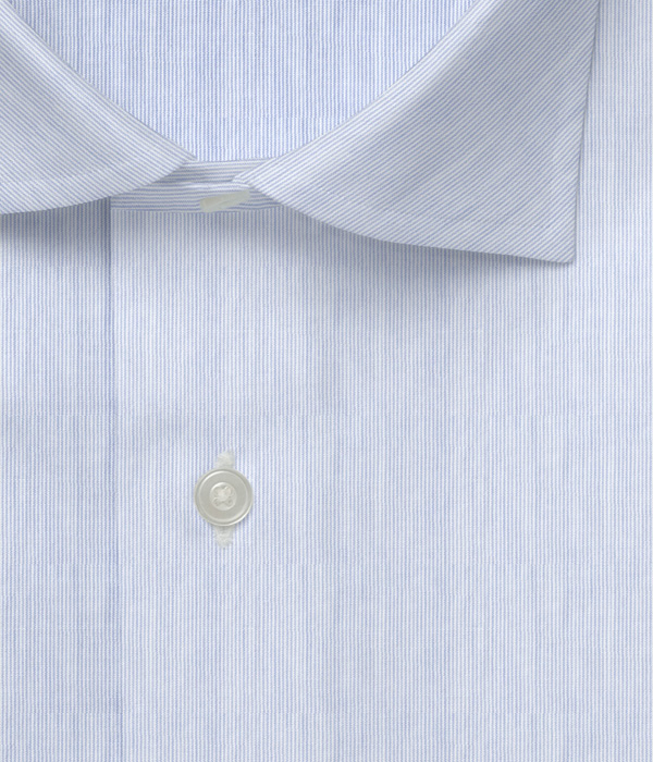 【200/2ボイル】ブルー シアサッカー ストライプ ドレスシャツ