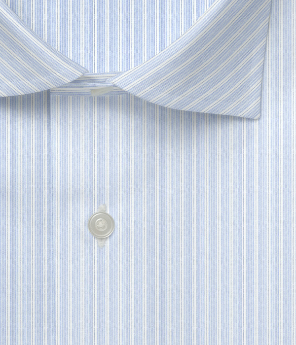 【200/2ボイル】ブルー シアサッカー マルチストライプ ドレスシャツ