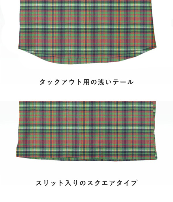 【Indian Madras】レッド×グリーン系 マドラスチェック オープンカラーシャツ