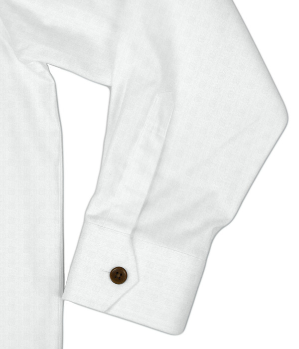 【Organic Cotton】ホワイトフランネル斜めフラップポケットシャツアウター