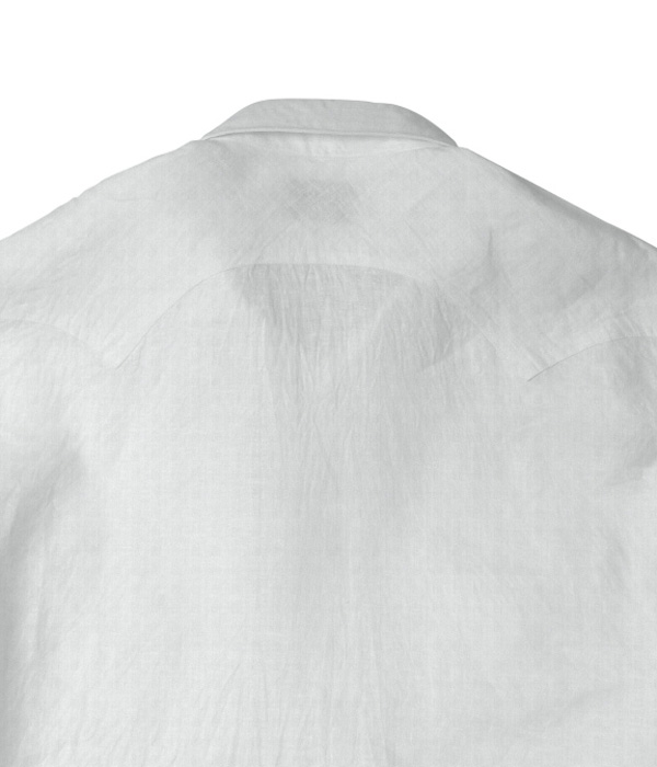 【Organic Cotton】ホワイト フランネル 無地 ウエスタンシャツ