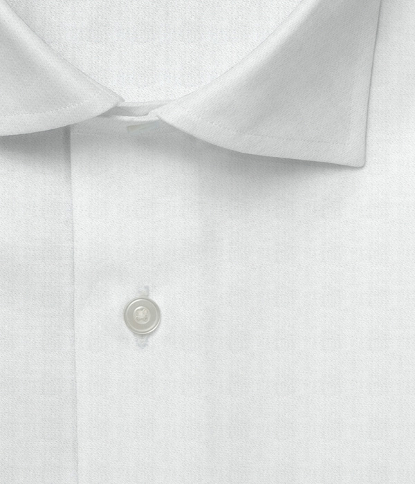 【Organic Cotton】ホワイト フランネル 無地 ドレスシャツ