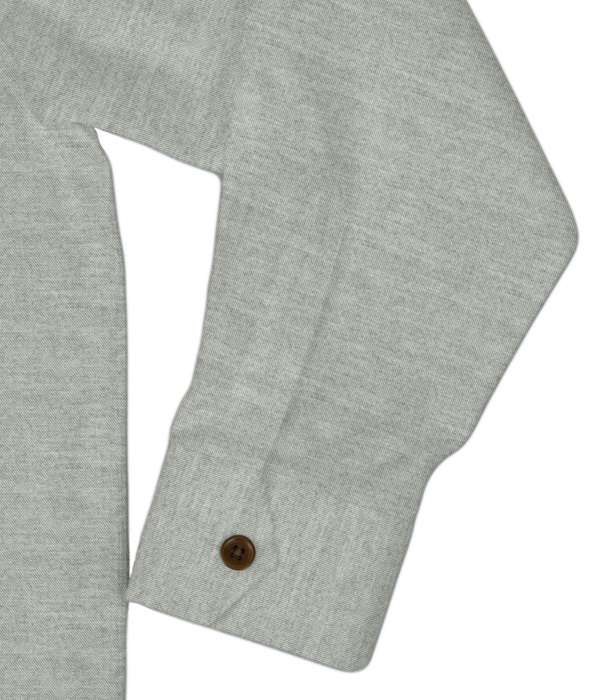 【Organic Cotton】グレーフランネル斜めフラップポケットシャツアウター