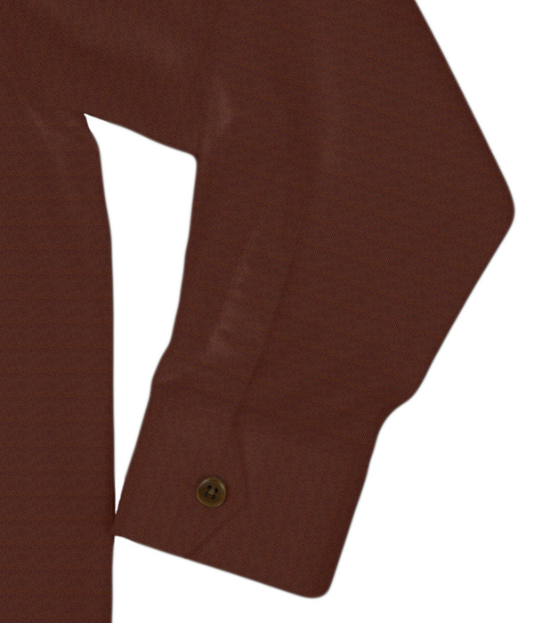 【Organic Cotton】ブラウンフランネル斜めフラップポケットシャツアウター