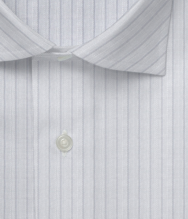 綿100%形態安定 グレー ドビー ストライプ ドレスシャツ
