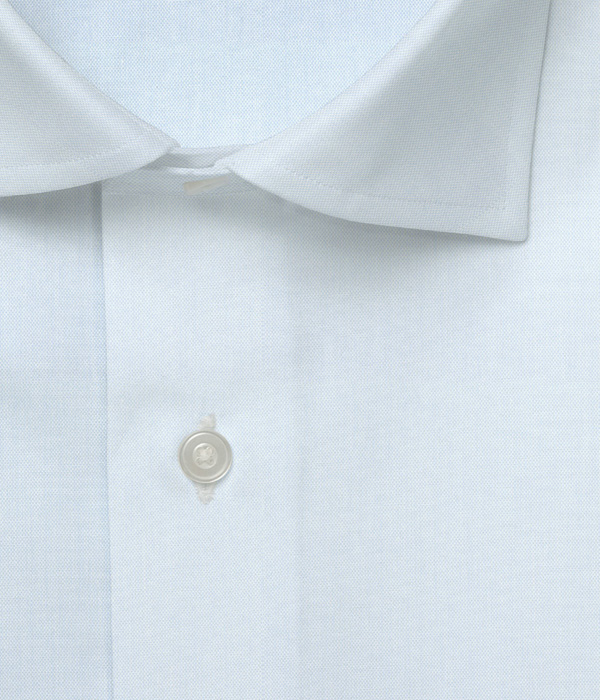 綿ポリ 形態安定 サックス オックス ドレスシャツ