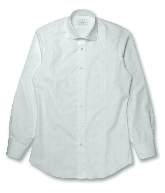 【SOLOTEX】 ホワイト ツイル 無地 ドレスシャツ（Easy Order/長袖）