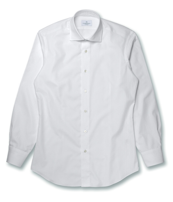 【SOLOTEX】 ホワイトドビーストライプ ドレスシャツ