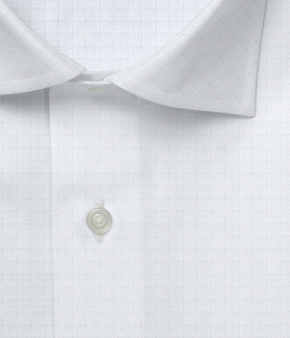 【SOLOTEX】ホワイト ドビー 織り柄 ドレスシャツ（Made to Measure）