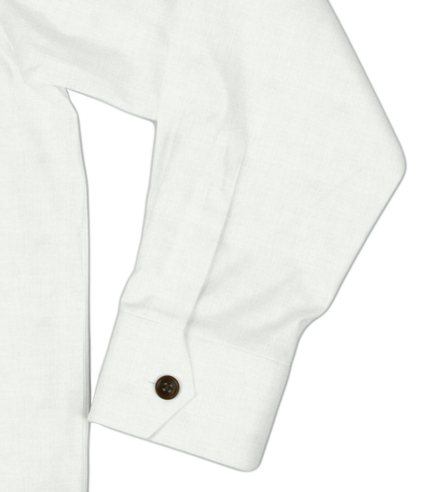 ホワイトフランネル斜めフラップポケットシャツアウター