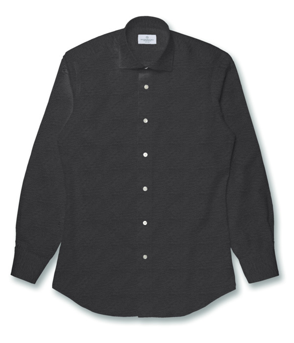 【SOLOTEX】インディゴ ニット 無地 ドレスシャツ