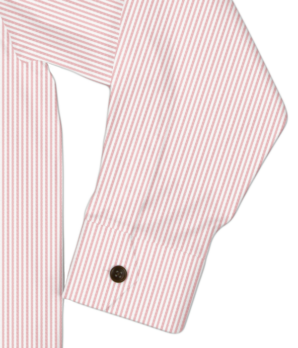 【THE STATES MADE】 レッドオックスストライプ斜めフラップポケットシャツアウター