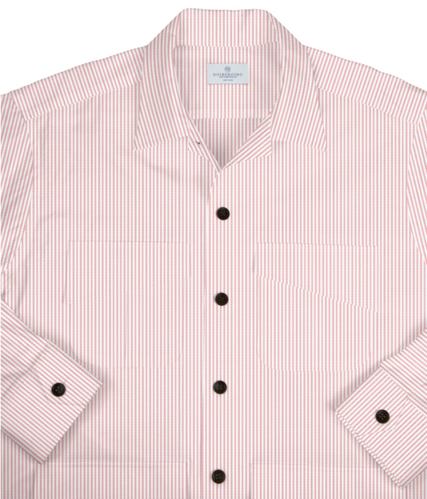 【THE STATES MADE】 レッドオックスストライプ斜めフラップポケットシャツアウター