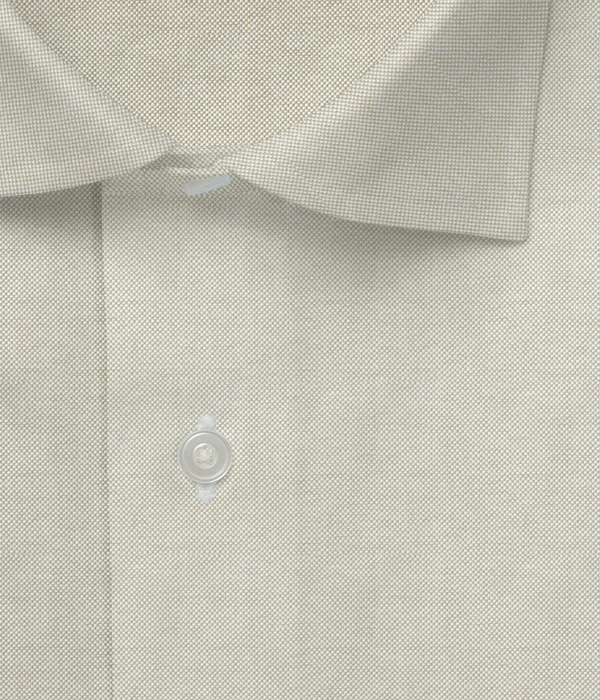 【THE STATES MADE】 ベージュ オックス 無地 ドレスシャツ