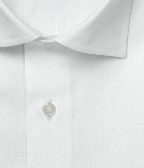 コットン100%形態安定 ホワイト ピンポイントオックス 無地 ドレスシャツ