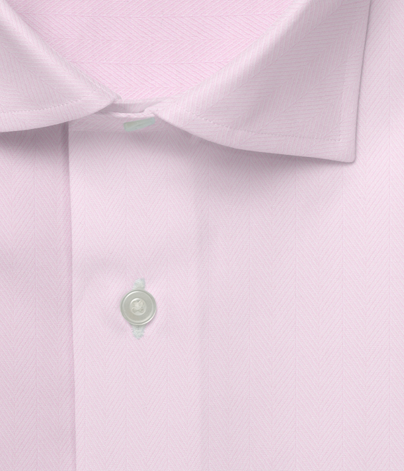 コットン100%形態安定 ピンク ドビー ヘリンボン ドレスシャツ