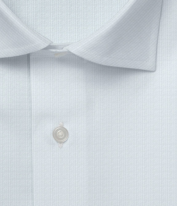 コットン100%形態安定 ホワイト ドビー ヘリンボン ドレスシャツ