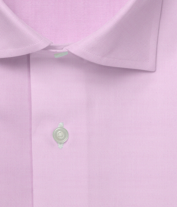 コットン100%形態安定 ピンク ツイル 無地 ドレスシャツ（Easy Order/半袖）