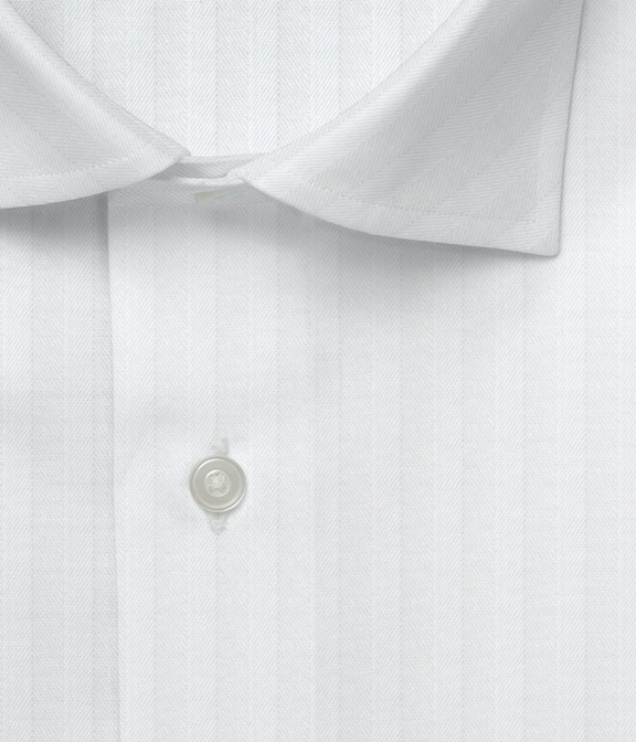 【CANCLINI】ホワイト ドビー ストライプ ドレスシャツ（Made to Measure）