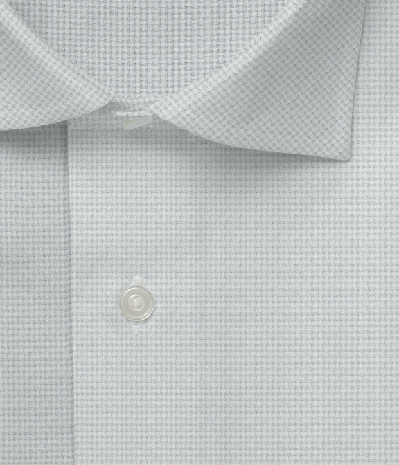 【CANCLINI】ホワイト ドビー 織柄 ドレスシャツ