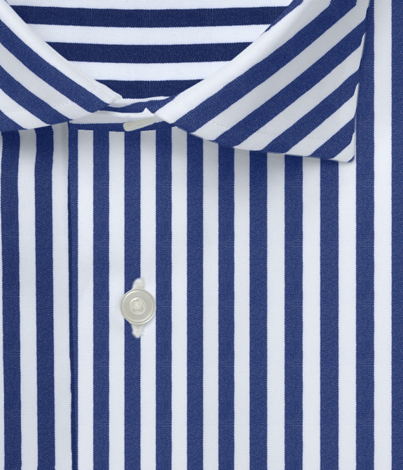 【CANCLINI】ブルー ブロード ストライプ ドレスシャツ（Made to Measure）