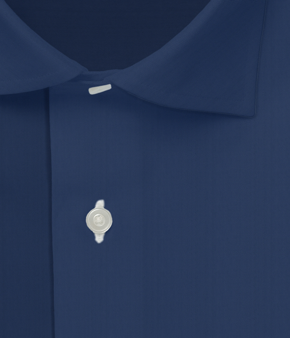 【CANCLINI】ネイビー ブロード 無地 ドレスシャツ