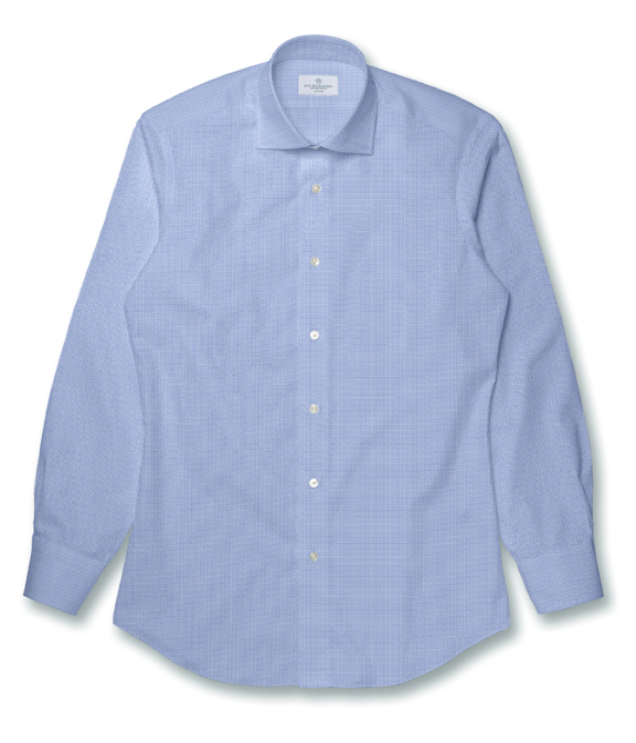 【CANCLINI】ブルー オックスフォード ピンヘッド ドレスシャツ