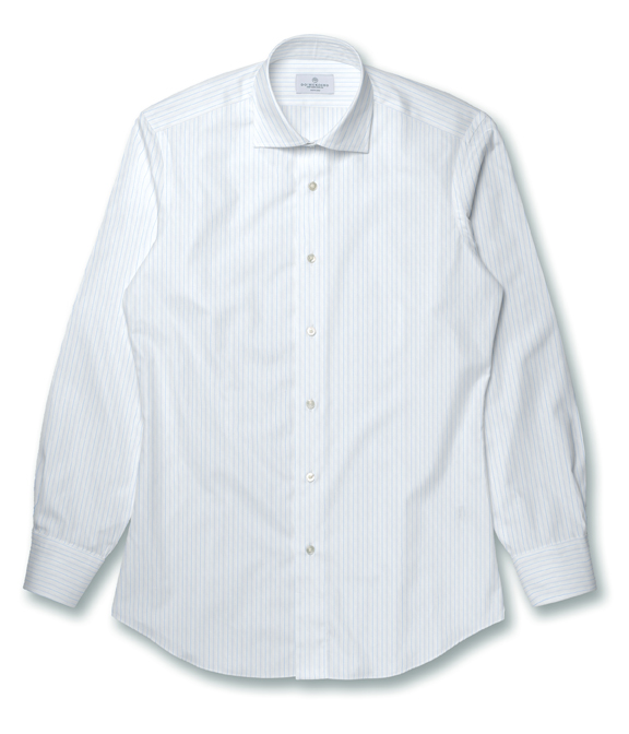 【CANCLINI】ホワイト ドビー ストライプ ドレスシャツ（Easy Order）