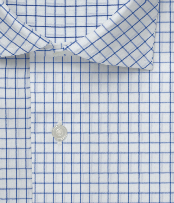 【CANCLINI】ブルー ブロード チェック ドレスシャツ（Made to Measure）