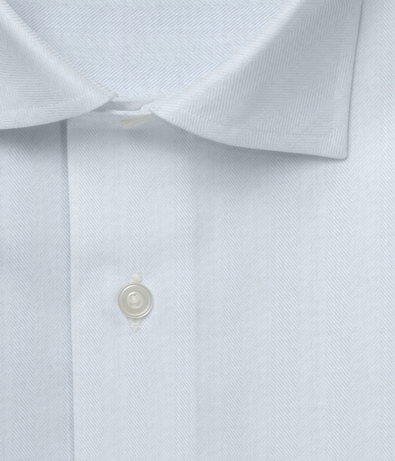 【CANCLINI】ホワイト ドビー ヘリンボン ドレスシャツ