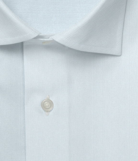 【CANCLINI】NO IRON(形態安定) ホワイト ドビー ヘリンボン ドレスシャツ（Made to Measure）