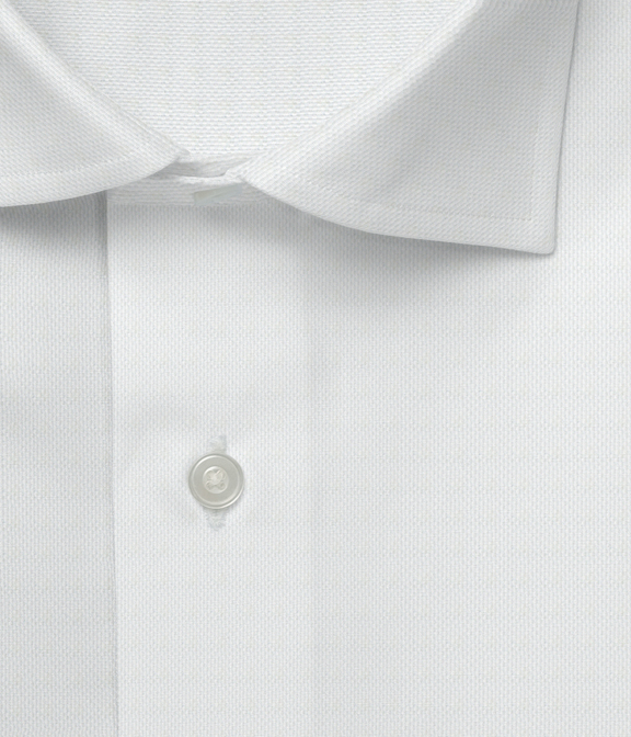 【CANCLINI】 形態安定 ホワイト オックス 無地 ドレスシャツ（Made to Measure）