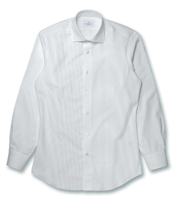 【CANCLINI】ホワイト パナマ 無地 ドレスシャツ（Easy Order）