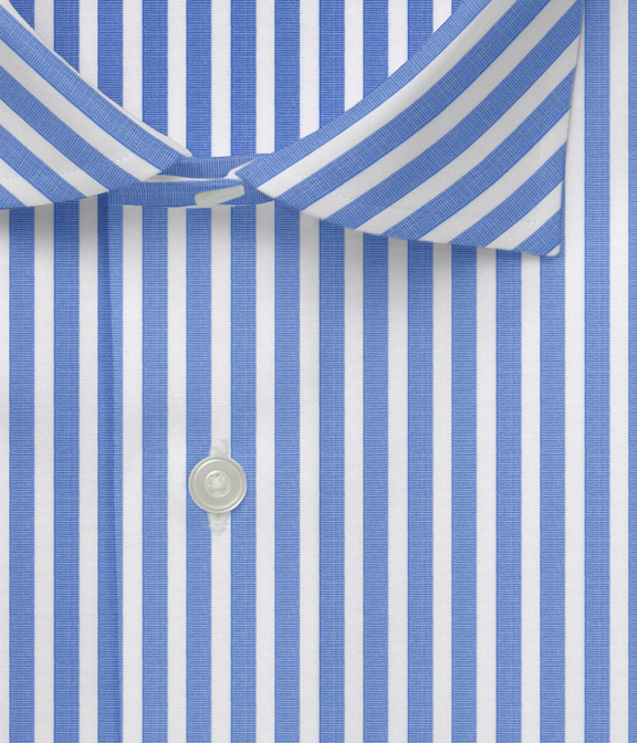 【CANCLINI】ブルー ブロード ストライプ ドレスシャツ（Made to Measure）